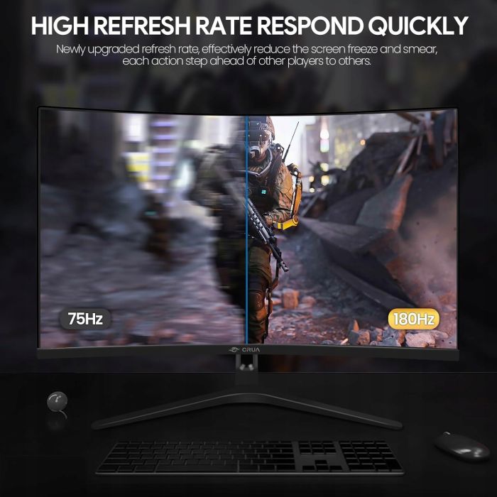 CRUA 27-calowy zakrzywiony monitor180 Hz bezramkowy 1080P 1800R