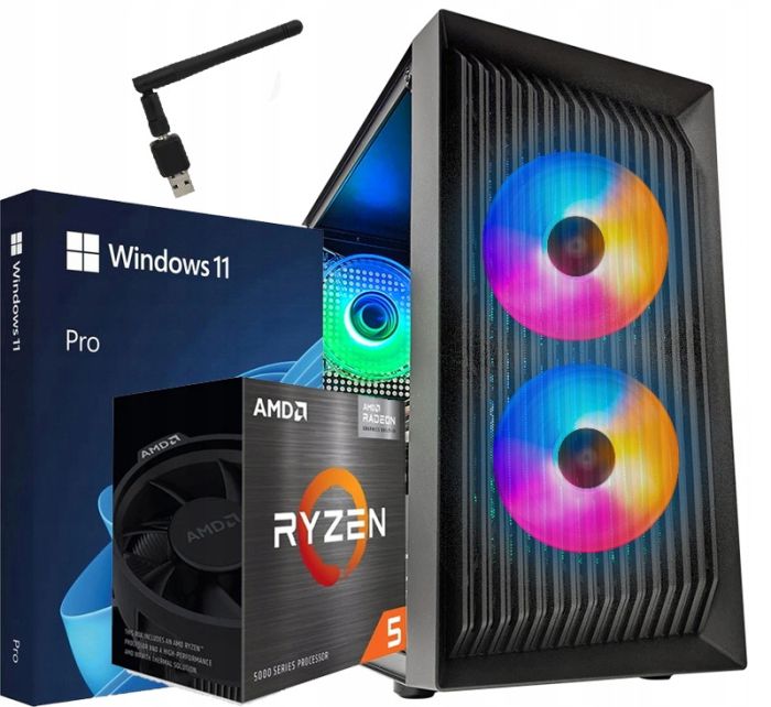 Komputer gamingowy Ryzen 5 5600G 1000GB M.2 Windows 11