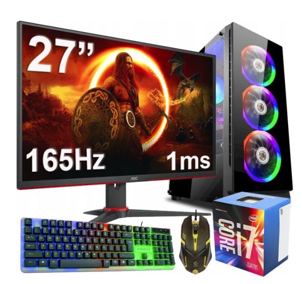 ZESTAW GAMINGOWY I7 32GB RTX 4070 12GB +MON 27" 165Hz WIN 11