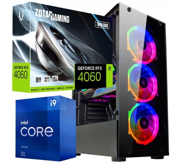 KOMPUTER DO GIER CORE i9 11900KF RTX 4060 32GB SSD 1TB M.2 W11 Wi-Fi DLSS 3