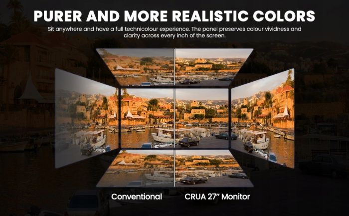 CRUA 27-calowy zakrzywiony monitor180 Hz bezramkowy 1080P 1800R